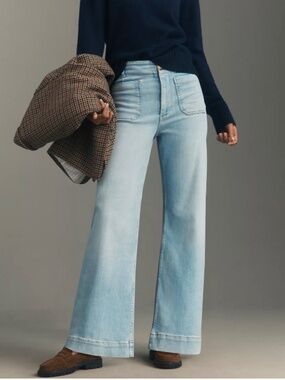 Maeve Colette Light Blue High-Rise wide leg Jeans